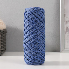 Шнур для вязания 35% хлопок,65% полипропилен 3 мм 85м/160±10 гр (Сине-серый/василёк)