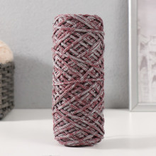 Шнур для вязания 35% хлопок,65% полипропилен 3 мм 85м/160±10 гр ( Вишня/серый)