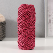 Шнур для вязания 35% хлопок,65% полипропилен 3 мм 85м/160±10 гр (Вишня/ярко-розовый)