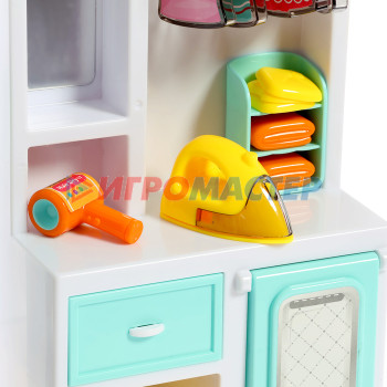Набор мебели для кукол «Ванная комната»: санузел, раковина, гардеробная