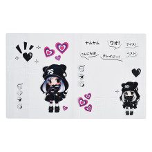Обложка для дневников и тетрадей 3 шт &quot;Anime Girl&quot; 355x213 мм, ПВХ 140 мкм, прозрачная с цветным