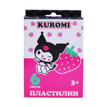 Пластилин 6 цветов &quot;Kuromi&quot; 120 гр, стека пластиковая, картонная упаковка с европодвесом