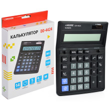 Калькулятор настольный, 153x199x31 мм, 14 разрядный, автоматическое вычисление ква