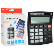 Калькулятор настольный, 105x127x21 мм, 8 разрядный, автоматическое вычисление квад