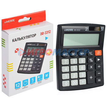 Калькуляторы Калькулятор настольный, 105x127x25 мм, 12 разрядный, автоматическое вычисление про