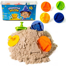 Кинетический песок &quot;Волшебный песок&quot;, в комплекте с формочками 4 шт, песочный, 3 кг