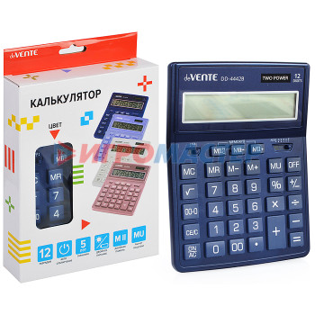 Калькуляторы Калькулятор настольный, 155x204x33 мм, 12 разрядный, двойное питание, двойная пам