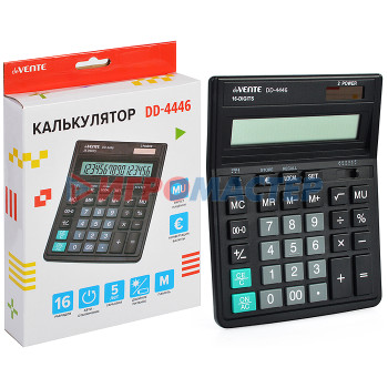 Калькуляторы Калькулятор настольный, 153x199x31 мм, 16 разрядный, двойное питание, автоматическ