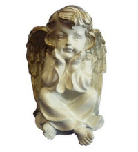 Статуэтка из гипса "Ангел мечтающий" 28см позолота