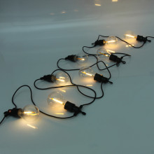 Гирлянда для улицы НИТЬ "Бегущие огни" 5м 10 ламп LED (6*7 см), черный провод, авторежим-водопад,IP-65, Теплый белый (возможность соединения)