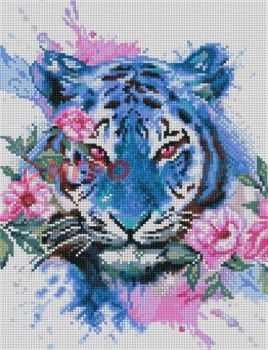 Алмазная мозаика Алмазная мозаика на подрамнике 30*40 KiKi "Акварельный тигр", полная выкладка