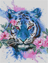 Алмазная мозаика на подрамнике 30*40 KiKi "Акварельный тигр", полная выкладка