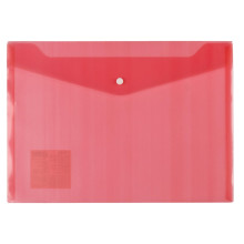 Папка-конверт с кнопкой 120 мкр. диагональ, красный Classic Lite А4 