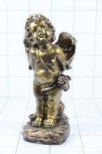 Статуэтка из гипса 40см "Ангел Амур" (античное золото)
