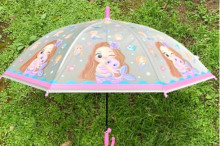 Зонт детский полуавтомат "Русалочка", 8 спиц, d-80см, длина в слож. виде 65см
