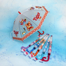 Зонт детский полуавтомат "Ultramarine - Весёлые зверята", микс 6 цветов, 8 спиц, d-98см, длина в слож. виде 65см