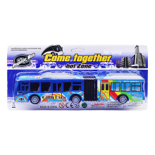 Автобус XY899-66B &quot;Городская гармошка&quot; инерц., на листе (синий)