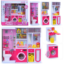 Набор мебели для кукол 818-333 &quot;Ванная комната&quot; на батарейках, розовая, в коробке