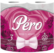 Бумага туалетная PERO ROSE 3слоя 4рулона