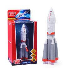 Модель металл Ракета 18 см, (свет-звук , люк, бело-серый) в коробке