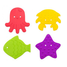 Набор игрушек для ванны мини-коврики SEA ANIMALS, яркий 4 шт